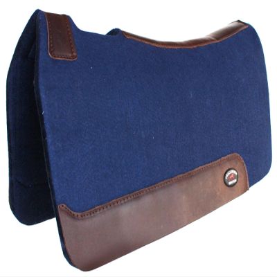 CHALLENGER Horse Saddle PAD Western Contoured Wool Felt Moisture Wicking Navy 39RT06NV