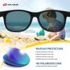 RIVBOS Kids Sunglasses Polarized UV Protection Flexible Rubber Glasses Shades with Strap for Boys Girls Black Red view 3