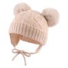 JANGANNSA Casual Winter Baby Hat Warm Knitted Toddler Beanie for Boys Girls Cotton Lining Soft Infant Hats 0-6Y (Beige, S) view 1