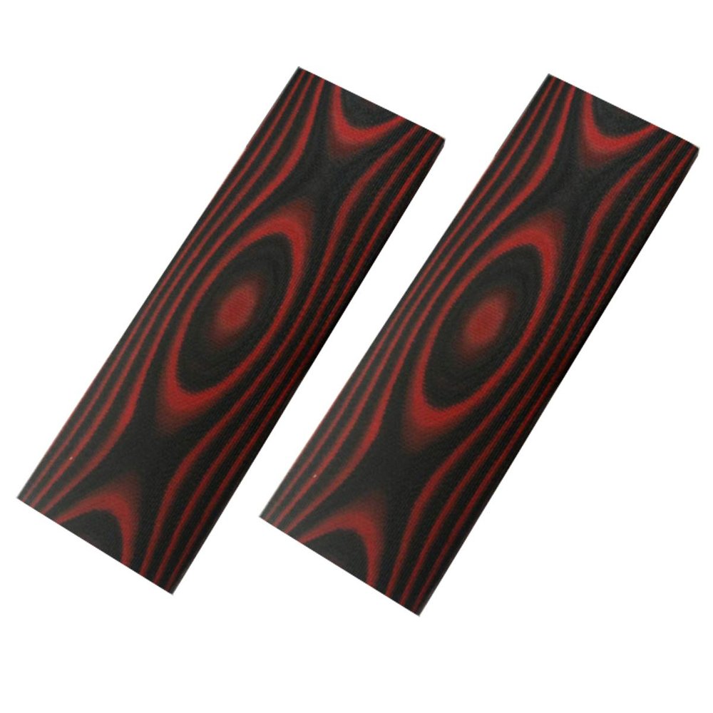 AOHOCA 2 pcs G10 Knife Scales Handle Material,Knifemakers Sword DIY Slabs Grips Micarta Slab Material (Black&Red)