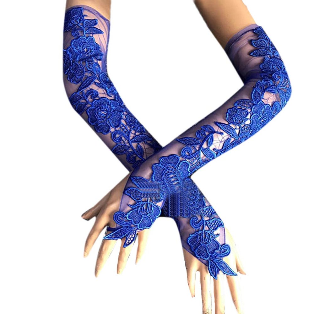 Women Lace Bridal Gloves Opera Length Wedding Party Costume Gloves