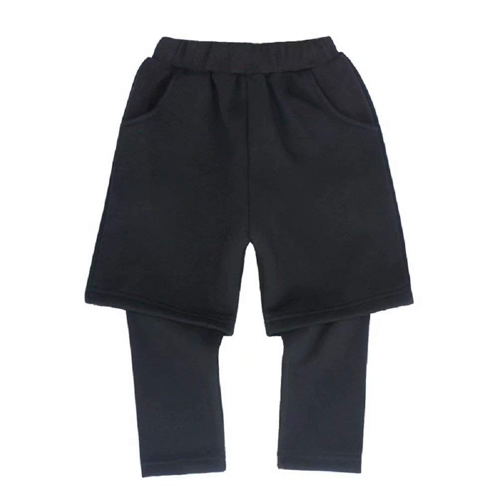 Hooyi Boy Girl Trouser with Fleece Inner Warmer for Winter Children Tights 2 in 1 Harem Pants Short Long Underpants 10