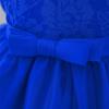 Baby Girl Formal Bowknot Floral Dress Lace Pageant Christening Baptism Embroidery Princess Birthday Wedding Party Flower Tutu Gown Bridesmaid Communion Boho Vintage Dress with Headband Dark Blue 3-4 view 4