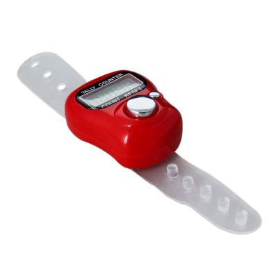 Utoolmart Electronic Finger Counter, 5 Digital LCD Finger Counter, Plastic Finger Hand Tally Counter Digital, for Golf, Goods Counting, Lap & Knitting, Red, 1 Pcs