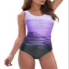 Women's One Piece Swimsuits for Women Athletic Training Swimsuits Swimwear Racerback Bathing Suits for Women I Purple gradient Small (fits like US 2-4) view 1