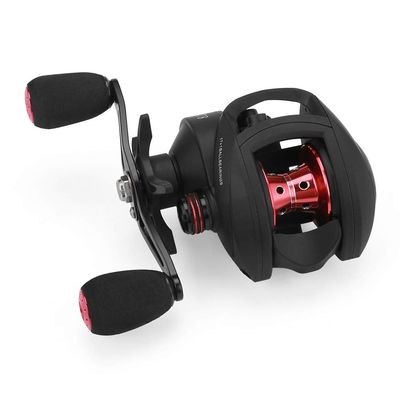 17+1 BB Bait Casting Reel with Magnetic Brake (Color red&Black Left Hand)