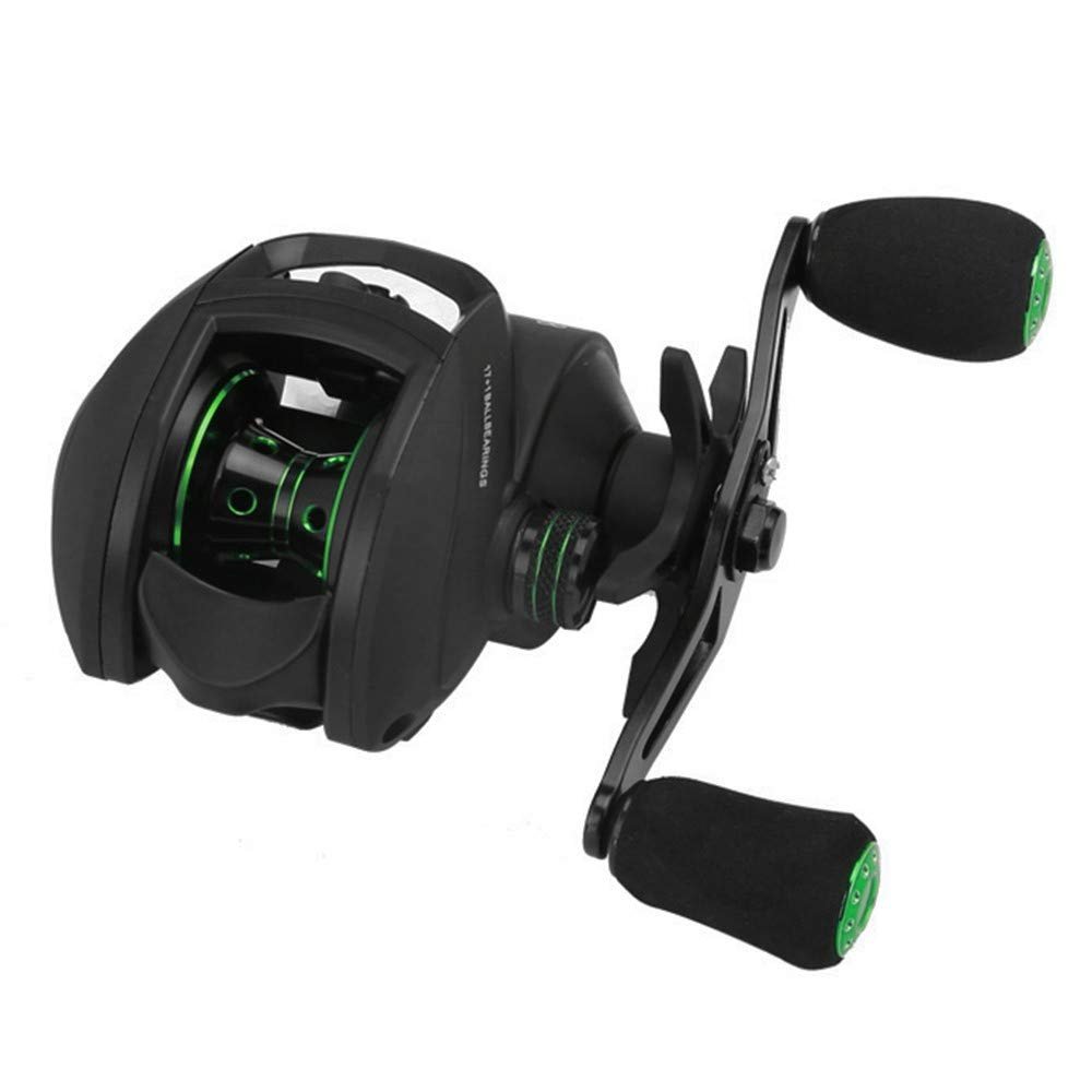 17+1 BB Bait Casting Reel with Magnetic Brake (Color Green&Black Right Hand)