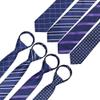 AUSKY 4 Packs Pre-tied Adjustable Zipper Skinny necktie,2.35inch Clip on Slim Ties for men or boys (Mixed C, 4) view 2