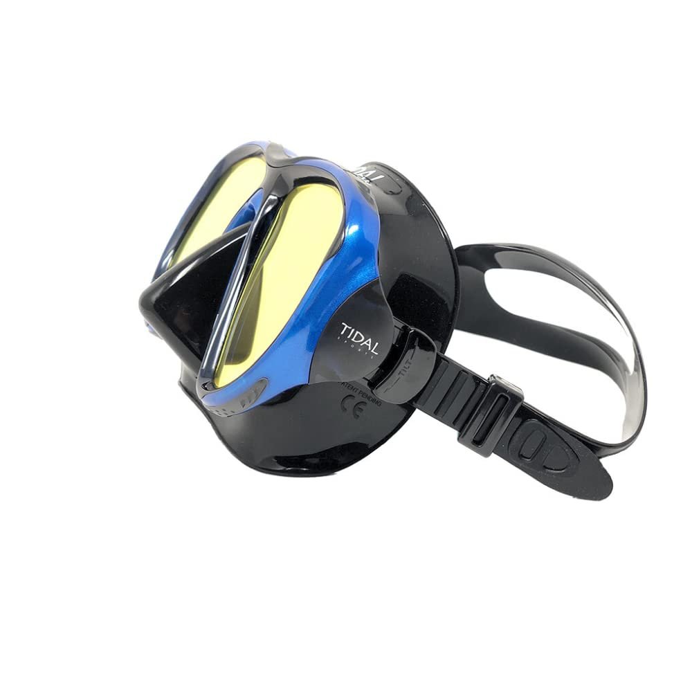 Pro Shot Tidal Mask for Snorkeling and Scuba Diving Best Anti-Fog Technology Blue/Black/Tinted Lens (Blue Reflective Lens)