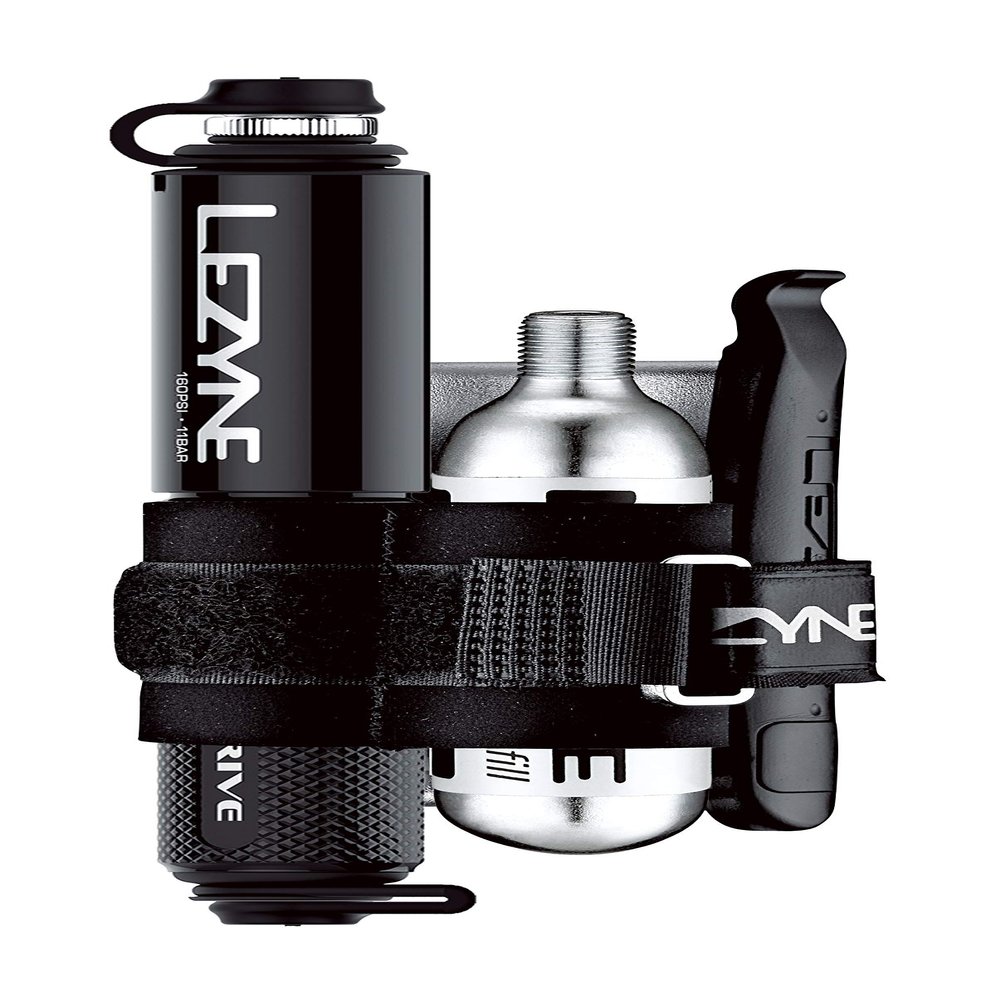 LEZYNE Pocket Drive Bicycle Hand Pump Loaded Kit, Includes Pocket Drive Bike Pump, 20g C02 Inflator, and Lever Kit,