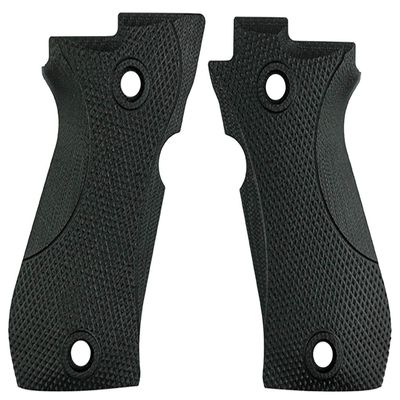 LOK Grips Beretta 84 and 81 Thin Checkered G10 Grips Solid Black