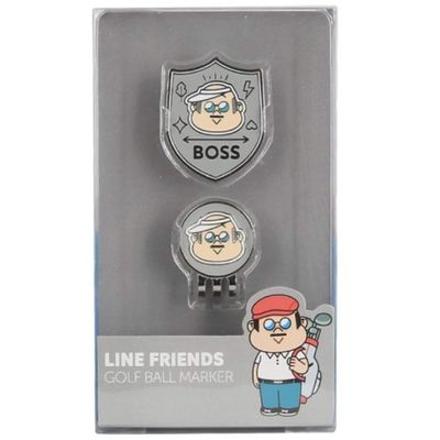 YG Sports LINE FRIENDS Boss Golf Character Ballmarker, Gift for Golfers Daddy Mom Christmas Birthday Gift, Made in Korea