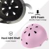 OUWOR Kids Skateboard Bike Helmet for Boy and Girl, Lightweight Adjustable, Multi-Sport for Bicycle Skate Scooter (Pink, Small) view 2