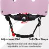 OUWOR Youth Skateboard Bike Helmet for Boy and Girl, Lightweight Adjustable, Multi-Sport for Bicycle Skate Scooter (Pink, Medium) view 3