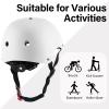 OUWOR Adult Skateboard Bike Helmet for Men and Women, Lightweight Adjustable, Multi-Sport for Bicycle Skate Scooter (White, Large) view 4