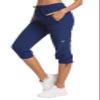 ChinFun Women's Outdoor Quick Dry Pants Breathable Water-Resistant UPF50+ Camping Hikking Capri Pants Navy S view 1