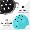 OUWOR Kids Skateboard Bike Helmet for Boy and Girl, Lightweight Adjustable, Multi-Sport for Bicycle Skate Scooter (Aqua, Small) view 2