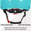 OUWOR Kids Skateboard Bike Helmet for Boy and Girl, Lightweight Adjustable, Multi-Sport for Bicycle Skate Scooter (Aqua, Small) view 3