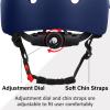 OUWOR Youth Skateboard Bike Helmet for Boy and Girl, Lightweight Adjustable, Multi-Sport for Bicycle Skate Scooter (Navy, Medium) view 3