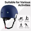 OUWOR Youth Skateboard Bike Helmet for Boy and Girl, Lightweight Adjustable, Multi-Sport for Bicycle Skate Scooter (Navy, Medium) view 4