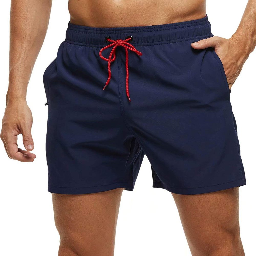 Tyhengta Mens Swim Trunks Quick Dry Stretch Shorts with Zipper Pockets and Mesh Lining Navy 32