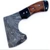 Axe Damascus Steel 6.5" Rose Wood Handle Mini Axe/Hand Forged Woodsman Axe view 4