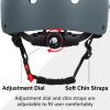 OUWOR Adult Skateboard Bike Helmet for Men and Women, Lightweight Adjustable, Multi-Sport for Bicycle Skate Scooter (Gray, Large) view 3