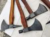 Lot Of 5 Axe Damascus Steel 17" Walnut Wood Handle Axe/Hand Forged Woodsman Axe view 3