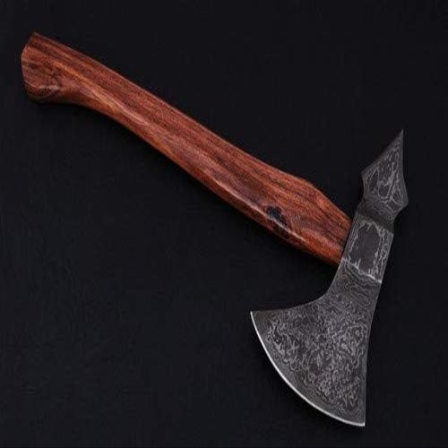 Axe Damascus Steel 16" Walnut Wood Handle Axe/Hand Forged Woodsman Axe
