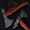 Axe Damascus Steel 16" Walnut Wood Handle Axe/Hand Forged Woodsman Axe view 2