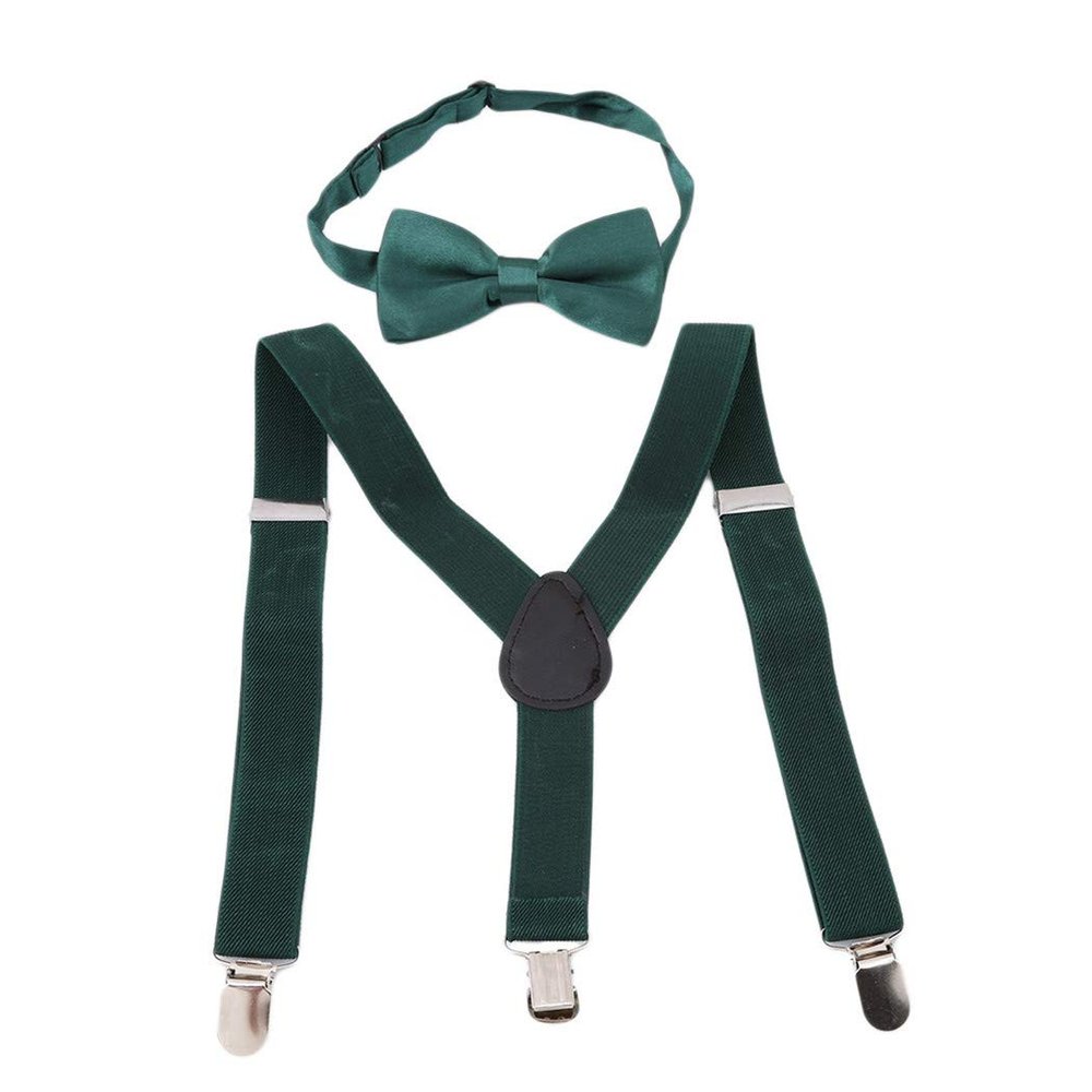 LIUCM Kids Elastic Suspenders Bow Tie Matching Tuxedo Suit Unisex Boy Girl Bowtie Children Costume Adjustable Y-Back Brace Be(color11)