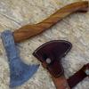 Axe Damascus Steel 15" Rose Wood Handle Axe/Hand Forged Woodsman Axe view 2