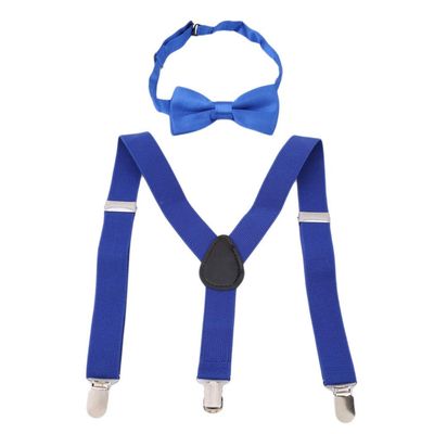 LIUCM Kids Elastic Suspenders Bow Tie Matching Tuxedo Suit Unisex Boy Girl Bowtie Children Costume Adjustable Y-Back Brace Be(color10)