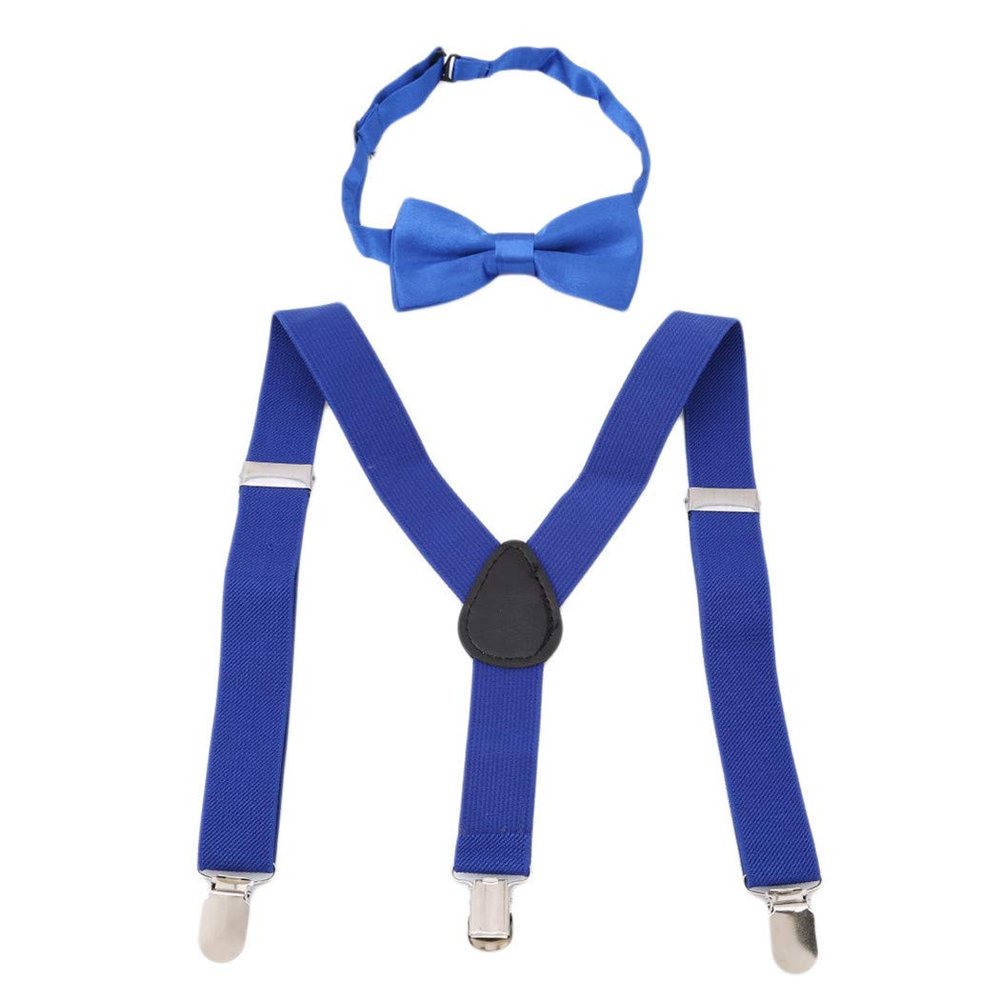 LIUCM Kids Elastic Suspenders Bow Tie Matching Tuxedo Suit Unisex Boy Girl Bowtie Children Costume Adjustable Y-Back Brace Be(color10)
