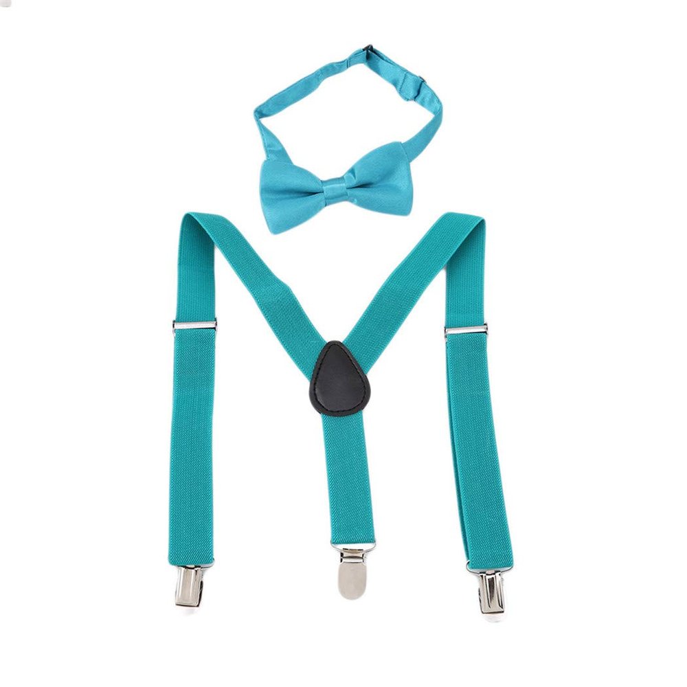 LIUCM Kids Elastic Suspenders Bow Tie Matching Tuxedo Suit Unisex Boy Girl Bowtie Children Costume Adjustable Y-Back Brace Be(color9)