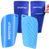 Sportout Soccer Shin Guards - Shin Guards Soccer Kids Youth Adult Protective Shin Pads with Sleeves and Insert Pocket for Boys Girls for Age 4-6, 6-8, 8-10,10-12,12-14,14-Adult (Blue2, L) view 1