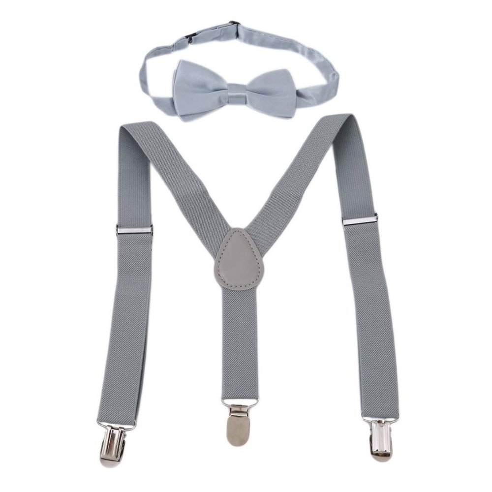 LIUCM Kids Elastic Suspenders Bow Tie Matching Tuxedo Suit Unisex Boy Girl Bowtie Children Costume Adjustable Y-Back Brace Be(color3)