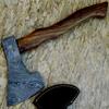 Axe Damascus Steel 17" Rose Wood Handle Axe/Hand Forged Woodsman Axe view 1