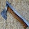 Axe Damascus Steel 17" Rose Wood Handle Axe/Hand Forged Woodsman Axe view 2