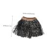 Girl Clothing Adults Hawaiian Luau Hula Skirts Set Grass Skirt Hawaiian Leaves for Beach Luau Carnival Party Costume Supplies 5pcs (Black) Girl Clothes view 4