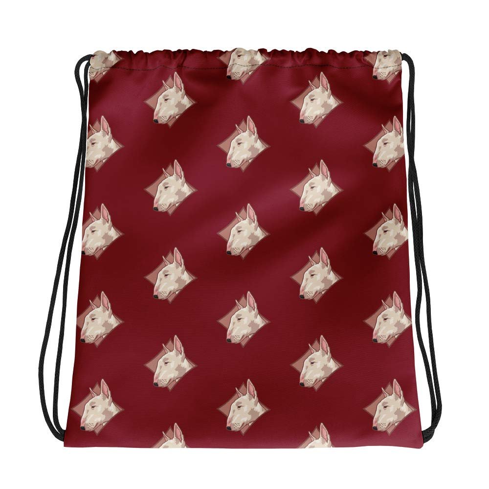 Lolamart Dark Red Diamond Logo Sports Drawstring bag
