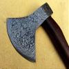 Axe Damascus Steel 17" Natural Wood Handle Axe/Hand Forged Woodsman Axe view 3