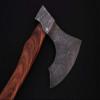 Axe Damascus Steel 16" Rose Wood Handle Axe/Hand Forged Woodsman Axe view 3