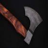 Axe Damascus Steel 16" Rose Wood Handle Axe/Hand Forged Woodsman Axe view 4
