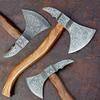 Axe Damascus Steel 20" Natural Wood Handle Axe/Hand Forged Woodsman Axe view 1