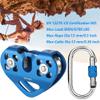 Youngneer Climbing Zip Line Pulley 30KN Double Tandem Speed Dual Trolley with 25kN Carabiner for 1/4 5/16 3/8 1/2 Cable for Zipline Climbing Rescue Pulley view 3