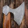 Axe Damascus Steel 14" Natural Wood Handle Axe/Hand Forged Woodsman Axe view 4