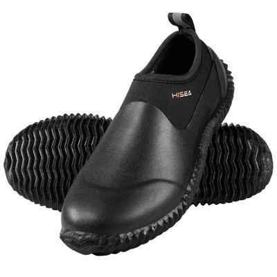HISEA Unisex Waterproof Garden Shoes, Men's Rubber Rain Boots Women's Ankle Rain Shoes Neoprene Camp Booties Outdoor Slip-On Footwear for Gardening, Farming, Camping, Car Wash, Lawn Care and Yard Work