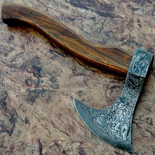 Axe Damascus Steel 15" Natural Wood Handle Axe/Hand Forged Woodsman Axe