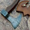 Axe Damascus Steel 15" Natural Wood Handle Axe/Hand Forged Woodsman Axe view 2